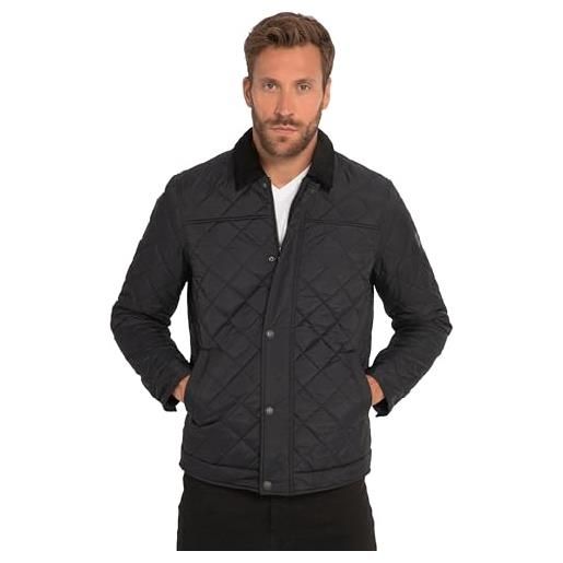 JP 1880 giacca trapuntata da uomo, taglie forti, l-8xl, colletto a coste, cerniera 811805, nero, 7xl