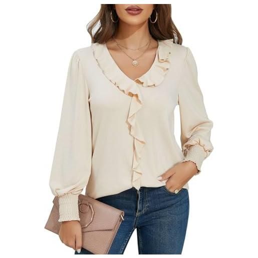 shownicer Maglietta Manica Corta Donna T-Shirt Scollo a V Elegante Casual Tinta Unita Magliette con Bottoni Estiva Camicette Shirt Tops Larghi Tshirt A Arancione S