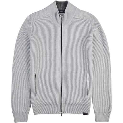 Fay cardigan con zip - grigio