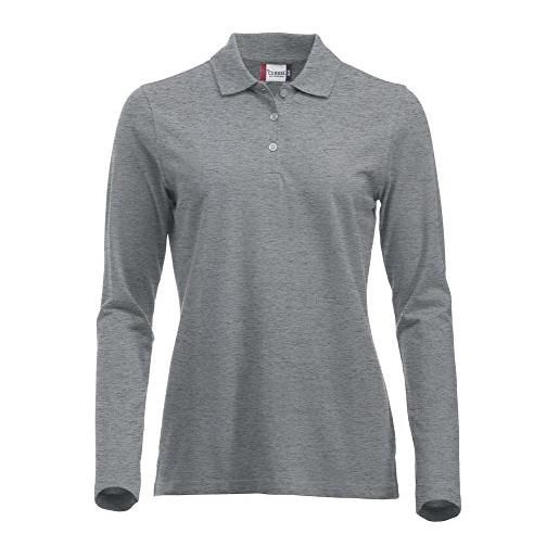 Clique Clothing, maglia a maniche lunghe classica in cotone, da donna, vestibilità moderna, da xs a xxl grey melange small