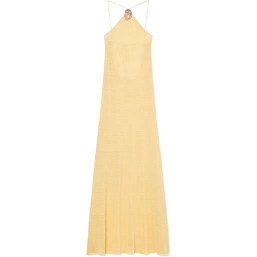 Alanui abito lungo smanicato con scollo all'americana - giallo