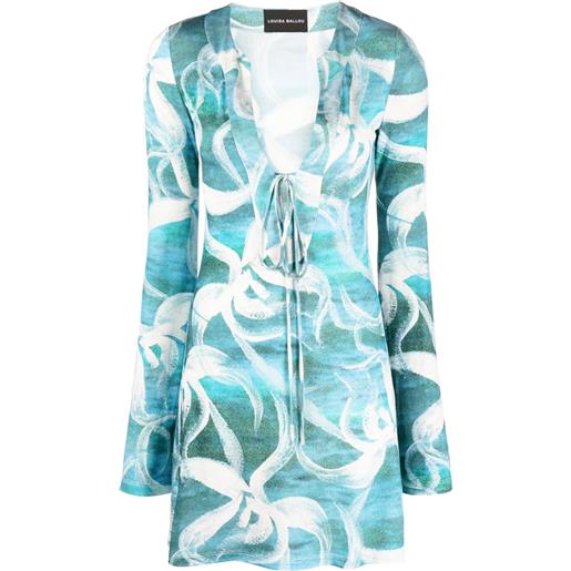 Louisa Ballou abito corto a fiori - blu