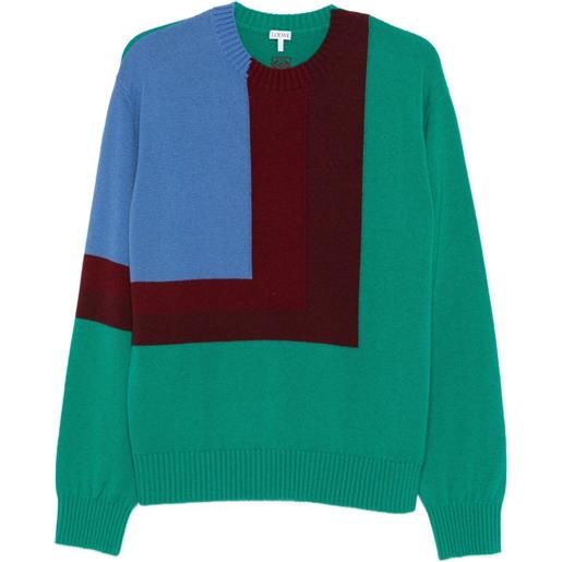 LOEWE maglione con design color-block - verde