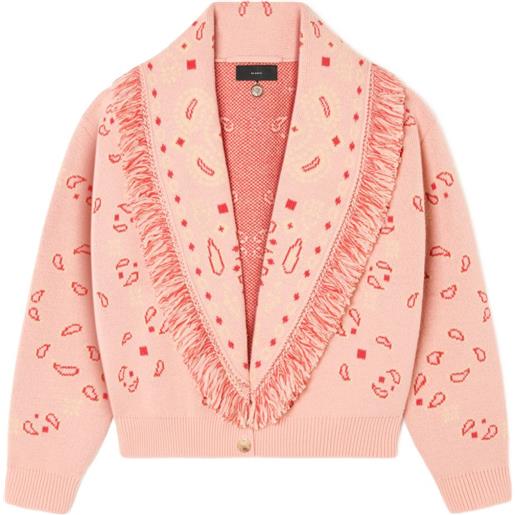 Alanui cardigan bandana jacquard - rosa