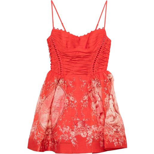 ZIMMERMANN abito corto rebellion a fiori - rosso