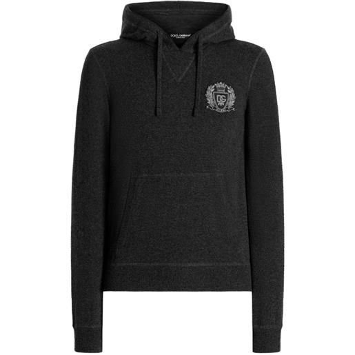Dolce & Gabbana felpa con cappuccio e logo - grigio