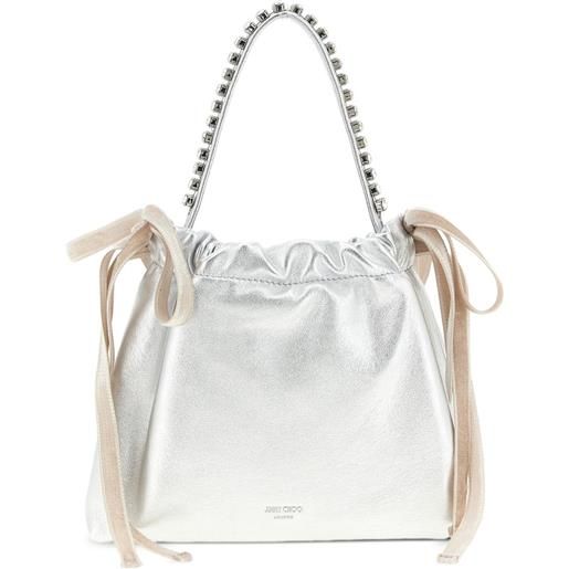 Jimmy Choo drawstring mini tote bag - argento