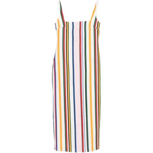 Cala de la Cruz abito midi amaranta a righe - rosa