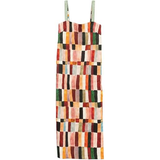 ALEMAIS x lrnce abito midi con scollo quadrato marjorelle - toni neutri