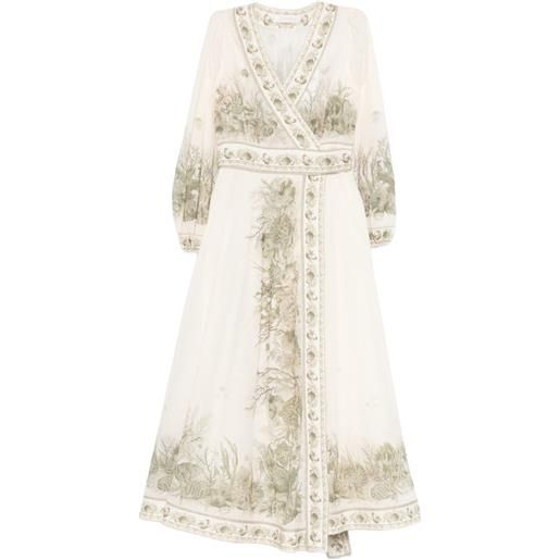 ZIMMERMANN abito midi a portafoglio wanderlust - toni neutri