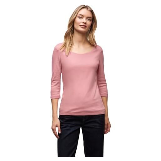 Street One 3116816 maglietta basic con maniche a 3/4, rosa cipria, 46 donna