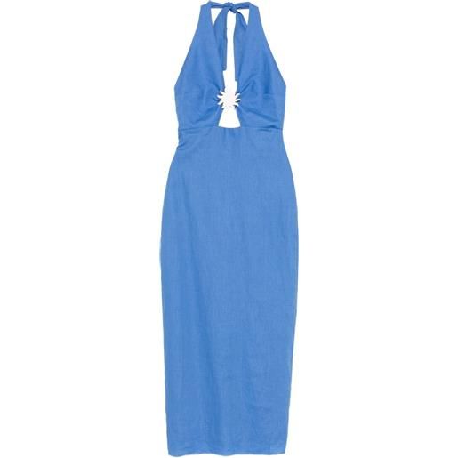 Cala de la Cruz abito orly midi con dettaglio cut-out - blu
