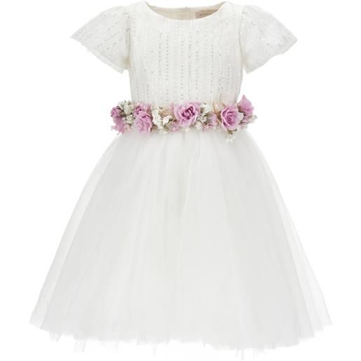 Monnalisa abito tulle fiori paillettes