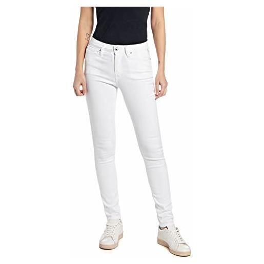 Replay jeans donna luzien skinny fit elasticizzati, bianco (white 001), w27 x l30