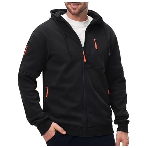 Comilaka felpe con cappuccio uomo hoodies vello foderato casual manica lunga hoodie giacca con cerniera autunno inverno