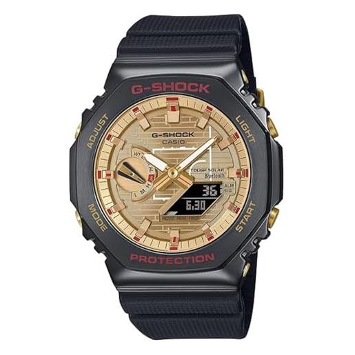 Casio Orologio Quarzo Unisex, misura cassa 40.70mm con quadrante Digital Dial Digitale e cinturino Oro in Cinturino in metallo A100WEG-9AEF