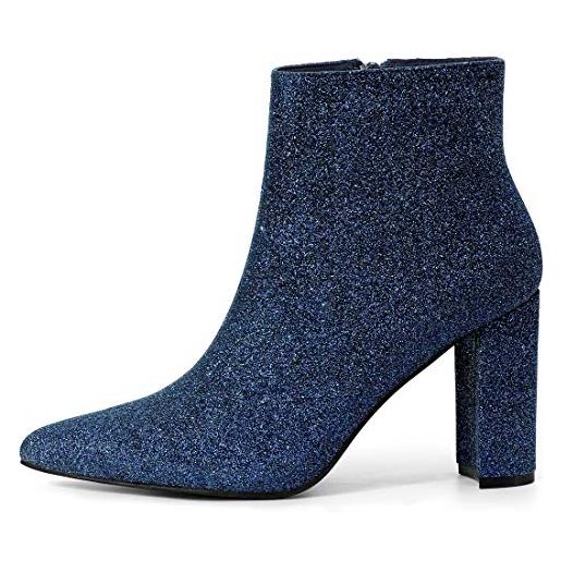 Allegra K - stivaletti da donna con punta glitterata, rosa (mocassini eleganti da donna), 36.5 eu