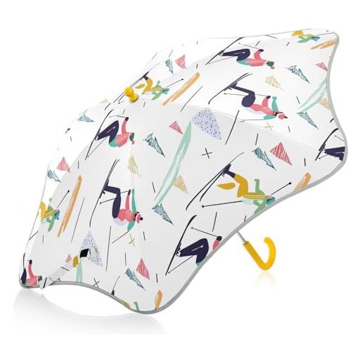FRODOTGV ombrello da sci bianco per bambini e bambini, ombrello uv con striscia riflettente ombrello di sicurezza con impugnatura facile da impugnare per ragazzi e ragazze