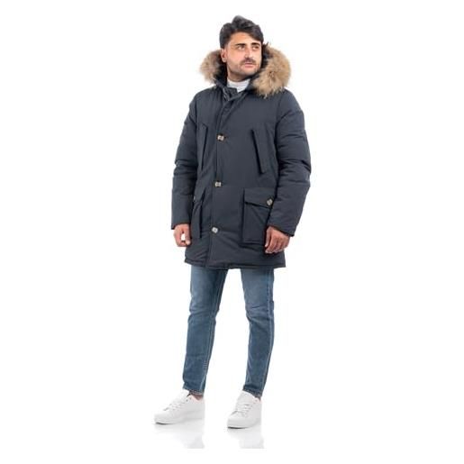 VEQUÈ parka uomo eskimo neve imbottito cappuccio giubbotto invernale piumino lungo veque (it, testo, xl, regular, regular, nero)