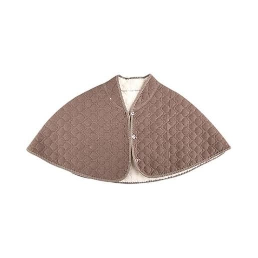 F Fityle mantella calda con spalle scoperte per donne anziane per l'inverno, scialle corto in pile, cammello