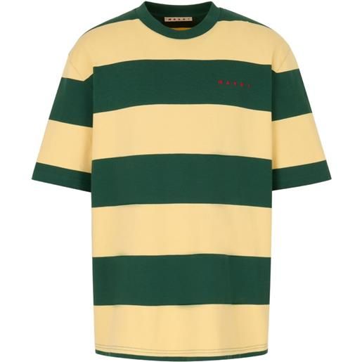 Marni t-shirt a righe - verde