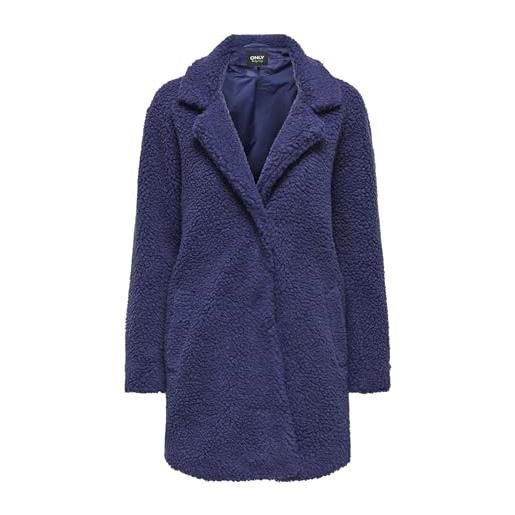 ONLY bestseller a/s onlnewaurelia sherpa coat cc otw cappotto, navy blue, s donna