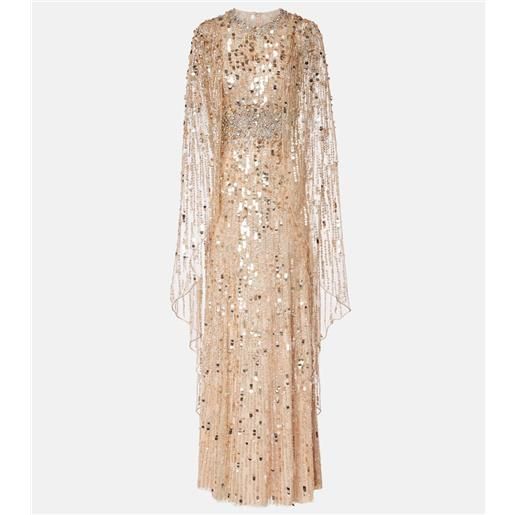 Jenny Packham abito lungo honey dew con decorazioni