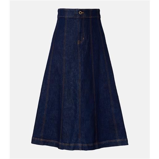 Veronica Beard gonna midi alix in denim