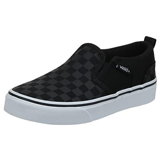 Vans asher, scarpe da ginnastica unisex - bambini e ragazzi, checker black black, 33 eu
