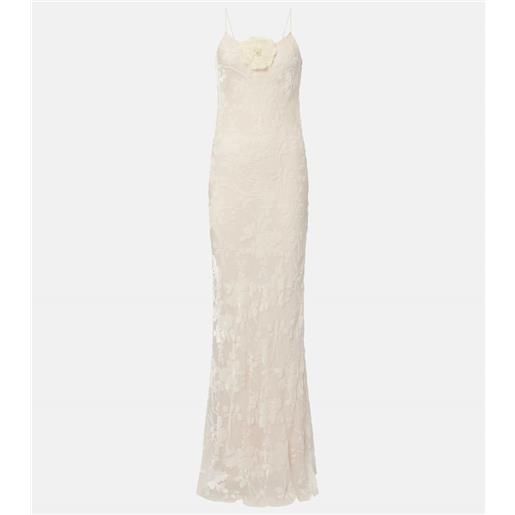 Rodarte abito lungo in velluto devorã©