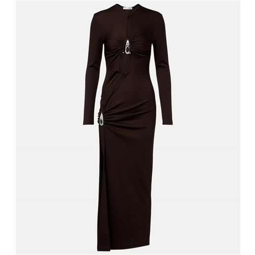 Christopher Esber abito midi in maglia a coste con cut-out