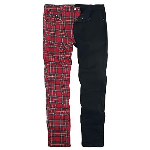 Banned Alternative split trousers uomo pantaloni rosso/nero l