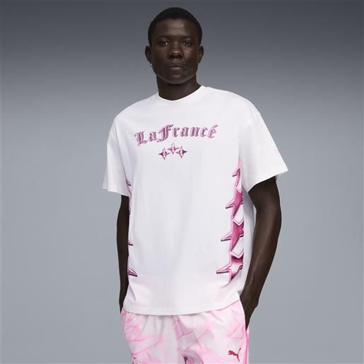 PUMA t-shirt la. Francé heem rosa da uomo, abbigliamento, bianco, s