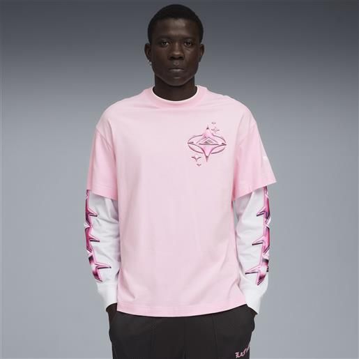 PUMA t-shirt a maniche lunghe la. Francé heem rosa uomo, abbigliamento, xl