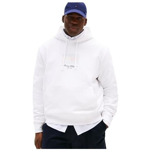 Tommy Hilfiger uomo felpa ithaca con cappuccio, bianco (white), 4xl