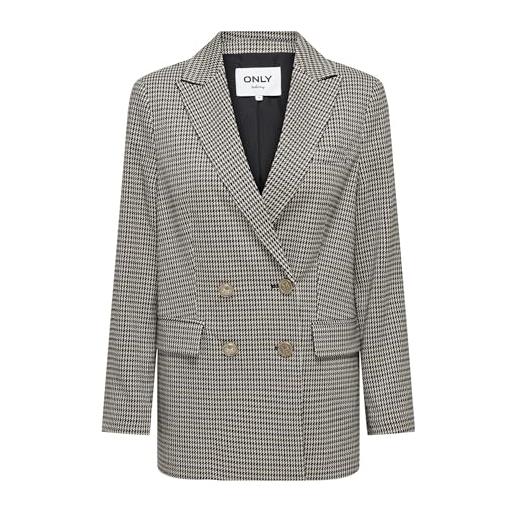 ONLY onllettie ls loose check blazer tlr, cloud dancer/checks: tannin & cornet blue & night sky & peat, 44