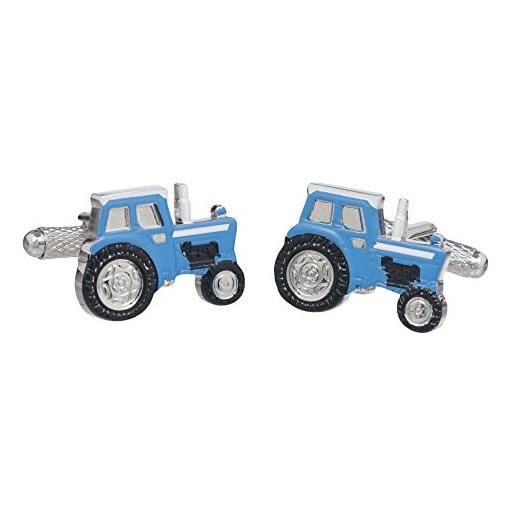 Onyx Art gemelli per trattori agricoli presentati in scatola regalo onyx art london - gemelli da uomo disponibili anche in verde, blu, argento e rosso, misura unica, onice, rodio, argento, senza pietra