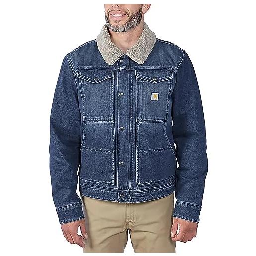 Carhartt giacca da mezza stagione da uomo relaxed fit denim sherpa lined, faggio, m