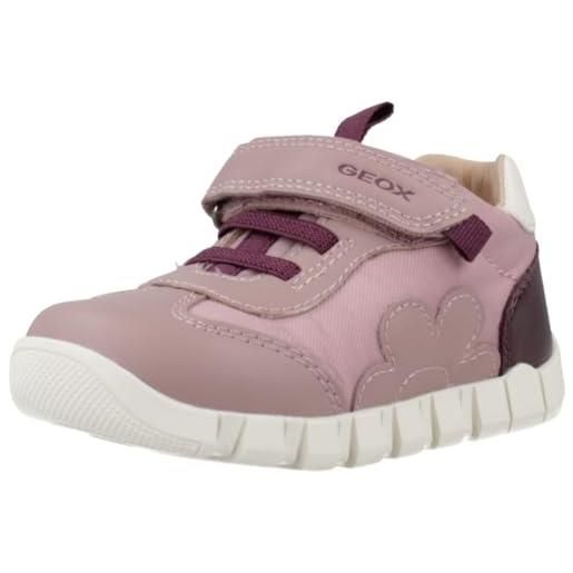 Geox B Rishon Girl A, Scarpe Primi Passi Bimba 0-24, Dk Pink Navy, 21 EU