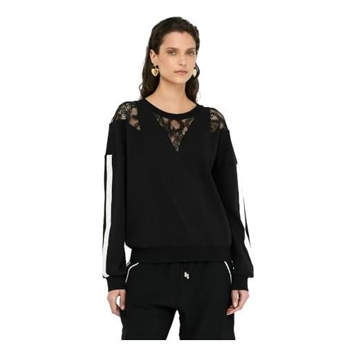 Liu Jo jeans felpa con pizzo nero s