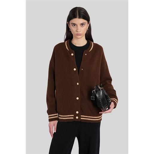 Laneus giacca bomber in cashmere marrone