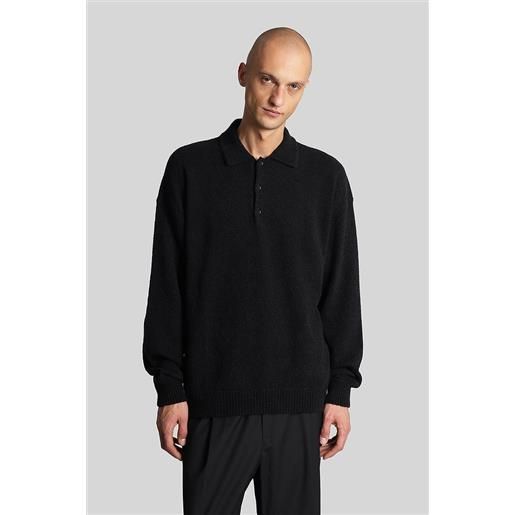 Laneus polo in cashmere nera