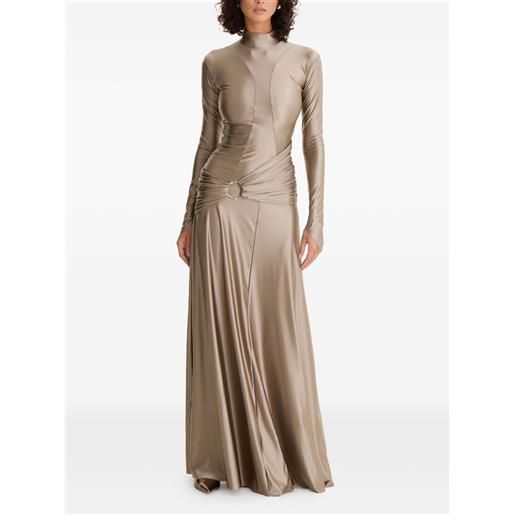 MOOS STUDIO abito lungo con anello - toni neutri