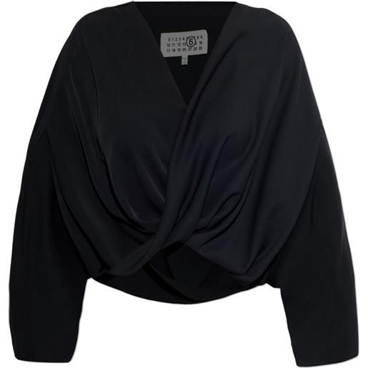 MM6 Maison Margiela blusa con scollo a v - nero