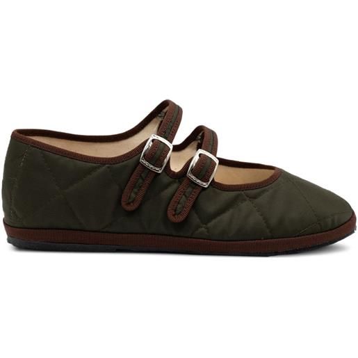 Gondolina ballerine acqua alta mary jane trapuntate - verde