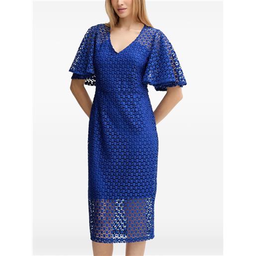 Joseph Ribkoff abito midi in pizzo con scollo a v - blu