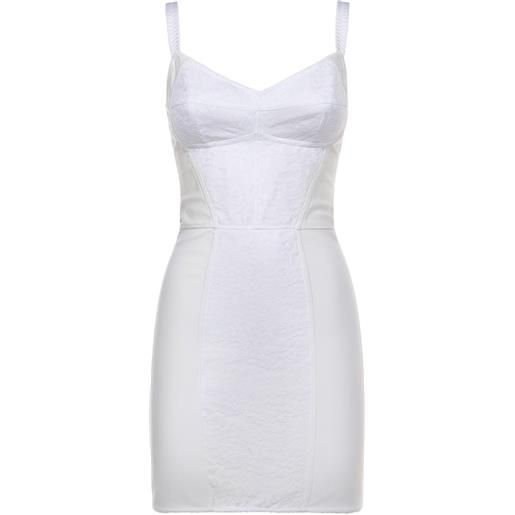 Dolce & Gabbana abito corto con inserti in pizzo - bianco