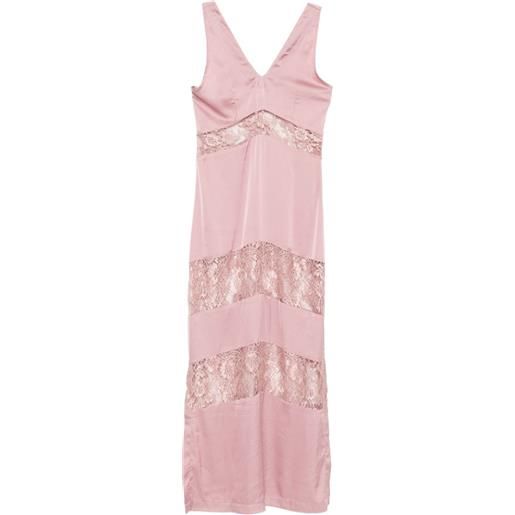 BLAKLACE abito con inserti in pizzo - rosa