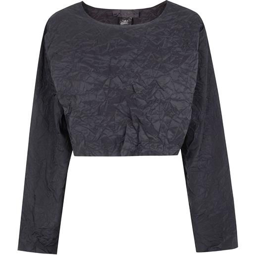 Maria Calderara top con effetto stropicciato - nero