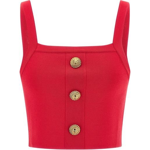 Balmain canotta con bottoni - rosso
